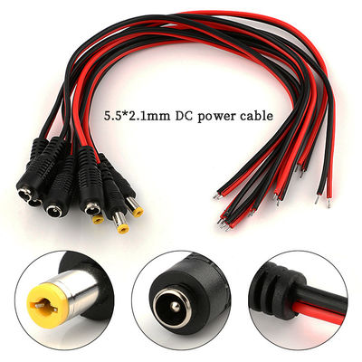 ποιότητας  5.5x2.1mm DC Power Cord 1m 2m 3m Power Adapter Extension Cable For CCTV Camera εργοστάσιο